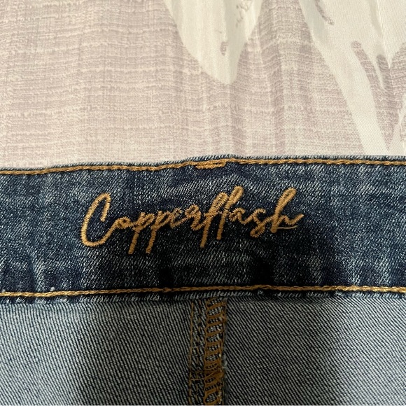 Copper Flash Women Denim Bermuda Shorts. - Picture 3 of 9
